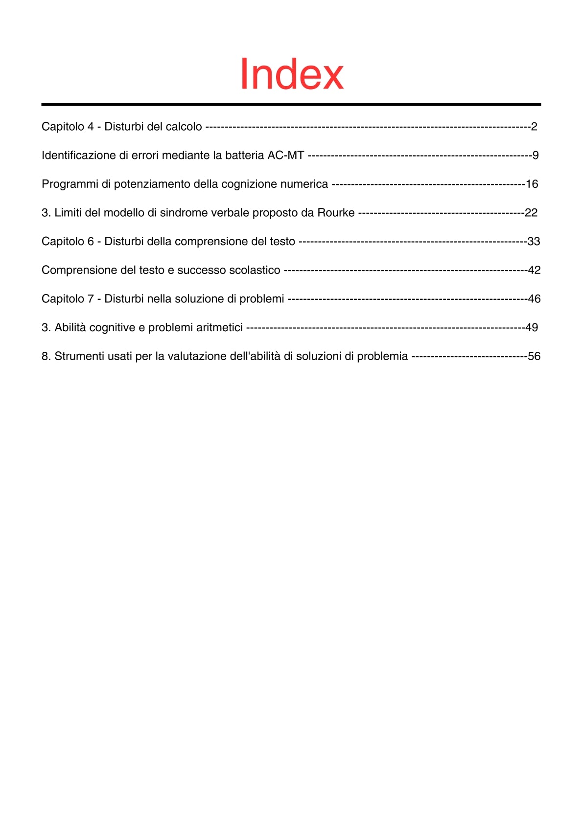 Disturbi dell'apprendimento